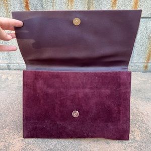 Burgundy / Eggplant clutch purse shoulder bag by Clarks bought in the UK